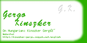 gergo kinszker business card
